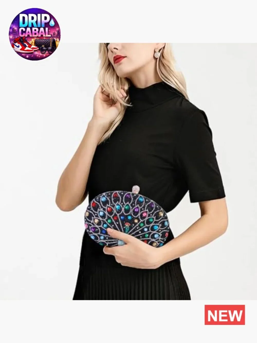 Rhinestone Evening Clutch Crossbody Bag Wedding Party Faux Leather